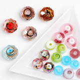 Faceted Rondelle Lampwork Glass Beads